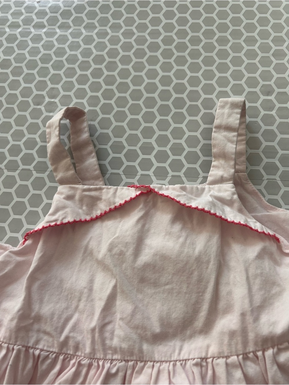 Gymboree Light Pink and White Gingham Seersucker Striped Girls Dress. Size 5T - Picture 3 of 6